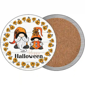 Happy Halloween Pumpkin Spooky Gnomes Novelty Circle Coaster Set of 4 3.5" Coaster (Sets of 4) (CC)