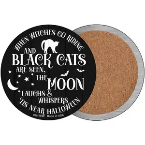 The Moon Whispers Tis Near Halloween Novelty Circle Coaster Set of 4 3.5" Coaster (Sets of 4) (CC)