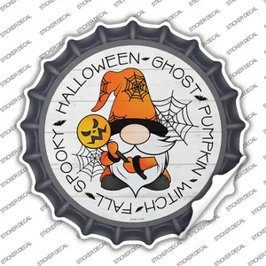 Spooky Halloween Gnome Novelty Bottle Cap Sticker DecalLarge