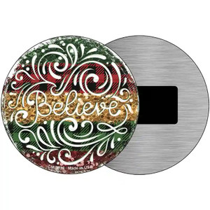 Believe Christmas Novelty Metal Circle Sign 3.5" Magnet (CM) Believe Christmas Novelty Metal Circle Sign 3.5" Magnet (CM)