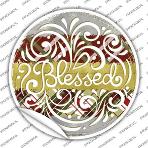 Blessed Christmas Novelty Circle Sticker Decal Medium