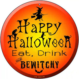 Happy Halloween Novelty Metal Circular Sign 12" Sign (C)