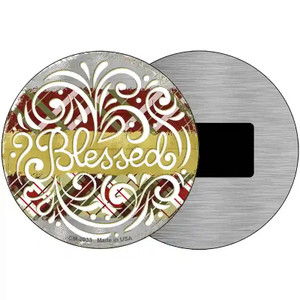 Blessed Christmas Novelty Metal Circle Sign 3.5" Magnet (CM)
