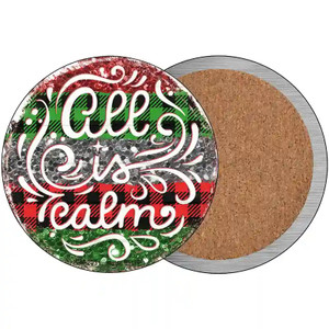 All Is Calm Christmas Novelty Circle Coaster Set of 4 3.5" Coaster (Sets of 4) (CC)