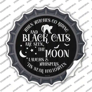 The Moon Whispers Tis Near Halloween Novelty Bottle Cap Sticker DecalSmall