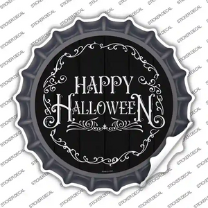 Happy Halloween Black Novelty Bottle Cap Sticker DecalX-Large