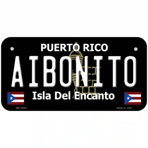 Aibonito Puerto Rico Black Novelty Metal License Plate