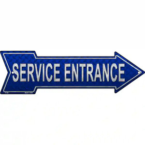Service Entrance Novelty Metal Arrow Sign