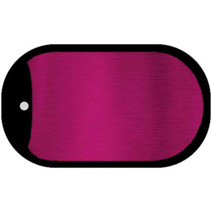 Pink Metallic Solid Novelty Metal Dog Tag Necklace 2" x 1"