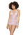 'crystal Pink Halter Crotchless Teddy Pink/silver O/s