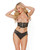 'black Label Lace Panels Harness & Panty Black O/s