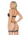 'black Label Adjustable Choker Bra, G-string & Leg Garters Black O/s