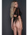 'adore Dreamer Sheer Mesh Strappy Top & Thong Black O/s