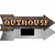 Outhouse Bulb Letters Novelty Metal Arrow Sign