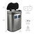 Dual Stainless Steel 18-Gallon Trash Can Recycle Bin with Motion Sensor Lid
