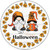 Happy Halloween Pumpkin Spooky Gnomes Novelty Metal Circle Sign 8" Sign (UC)