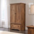 Rustic Oak Drawer and Garment Rod Wardrobe Armoire Rustic Oak Drawer and Garment Rod Wardrobe Armoire