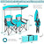 Turquoise Blue 2-Piece Folding Canopy Chair with Cup Holder and Storage Pocket