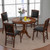 Round 40-inch Solid Wood Farmhouse Kitchen Dining Table in Medium Brown Finish