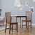 Set of 2 Solid Wood Armless Mission Style Dining Chairs in Walnut Brown Finish
