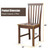 Set of 2 Solid Wood Armless Mission Style Dining Chairs in Walnut Brown Finish