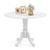 Round Solid Wood Kitchen Dining Table in White Farmhouse Wooden Finish