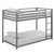 Twin over Twin size Modern Low Height Silver Grey Metal Bunk Bed