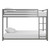 Twin over Twin size Modern Low Height Silver Grey Metal Bunk Bed