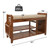 Solid Wood Entryway Shoe Rack Storage Bench w/Cushioned Seat 2 Shelves & Drawer