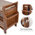Solid Wood Entryway Shoe Rack Storage Bench w/Cushioned Seat 2 Shelves & Drawer