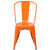 Set of 4 Outdoor Indoor Orange Metal Stacking Bistro Dining Chairs