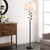 Vine Leaves Floor Lamp in Bronze Finish with White Shade