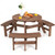 Solid Cedar Wood Outdoor Picnic Table with 3 Benches Patio Garden Dining Set