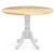 Round 40-inch Solid Wood Kitchen Dining Table with White Legs and Natural Top