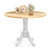 Round 40-inch Solid Wood Kitchen Dining Table with White Legs and Natural Top