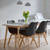Set of 4 Modern Mid-Century Style Black PU Leather Dining Chairs with Wood Legs