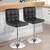 Set of 2 Modern Adjustable Height Bar Stools with Black PU Leather Swivel Seat