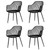 Set of 4 Mid-Century Modern Black Mesh Dining Chair with Ergonomic Backrest