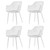 Set of 4 Modern Mid-Century White Mesh Dining Chair with Ergonomic Backrest