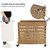 Tan PP Rattan 3-Basket Laundry Hamper Sorter Cart with Removable Cotton Bags