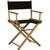 Solid Wood Frame Indoor/Outdoor Patio Dining Directors Chair with Black Seat