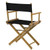 Solid Wood Frame Indoor/Outdoor Patio Dining Directors Chair with Black Seat