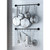 Set of 2 - Black Metal Wall Mounted Pot Rack with 20 Hanging Hooks