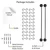Set of 2 - Black Metal Wall Mounted Pot Rack with 20 Hanging Hooks