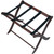 Solid Wood Folding Luggage Rack in Medium Brown Finish with Black Nylon Straps