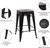 Set of 4 - 24-in. Indoor/Outdoor Backless Stacking Black Metal Barstools