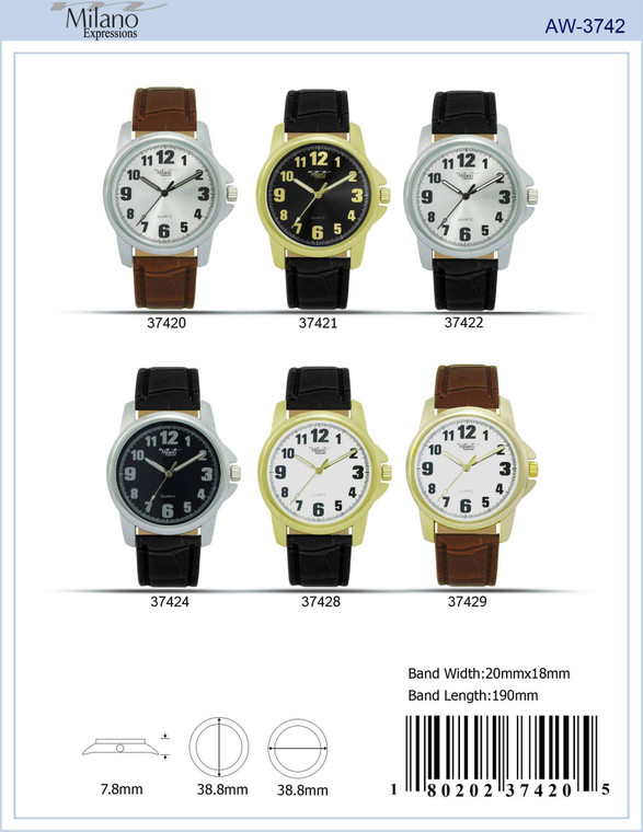3742 - Vegan Leather Band Watch