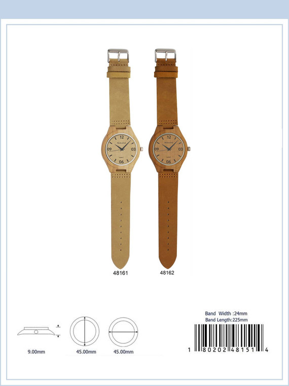 4816 - Bamboo Wooden Watch with Suede Band