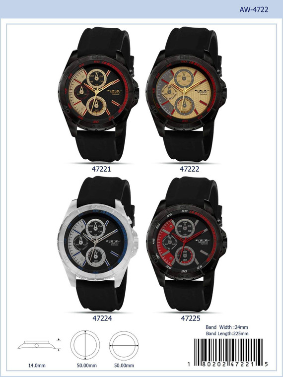 50MM Milano Expressions Rubber Strap Watch - 4722