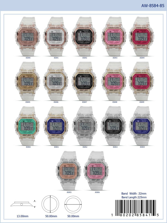 8584 - Transparent Digital Watch
